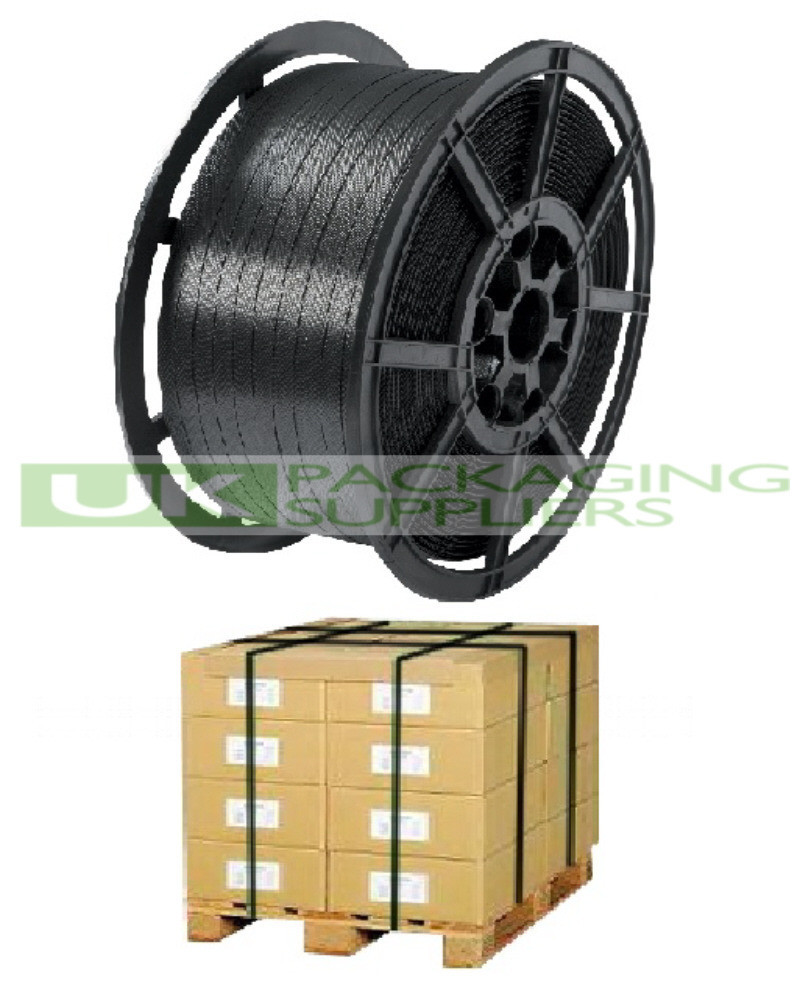 1 x HAND PALLET STRAPPING BANDING COIL PLASTIC POLYPROP 12mm x 1500 ...