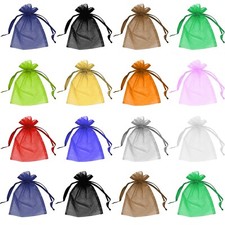50 Organza Bags Jewellery Pouches Wedding Favour Party Mesh Drawstring Gift Cake