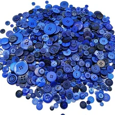 600-700Pcs Blue Buttons for Crafts Bulk Blue Craft Buttons Assorted Size