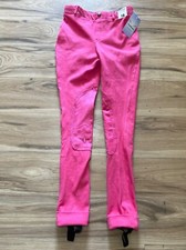 NWT TuffRider Girls Hot Pink Embroidered Pull-On Riding Jods Size 16 Outdoor
