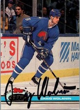 1991 -Craig Wolanin- Topps Stadium Club Autograph/Signed/Auto Hockey Card #4