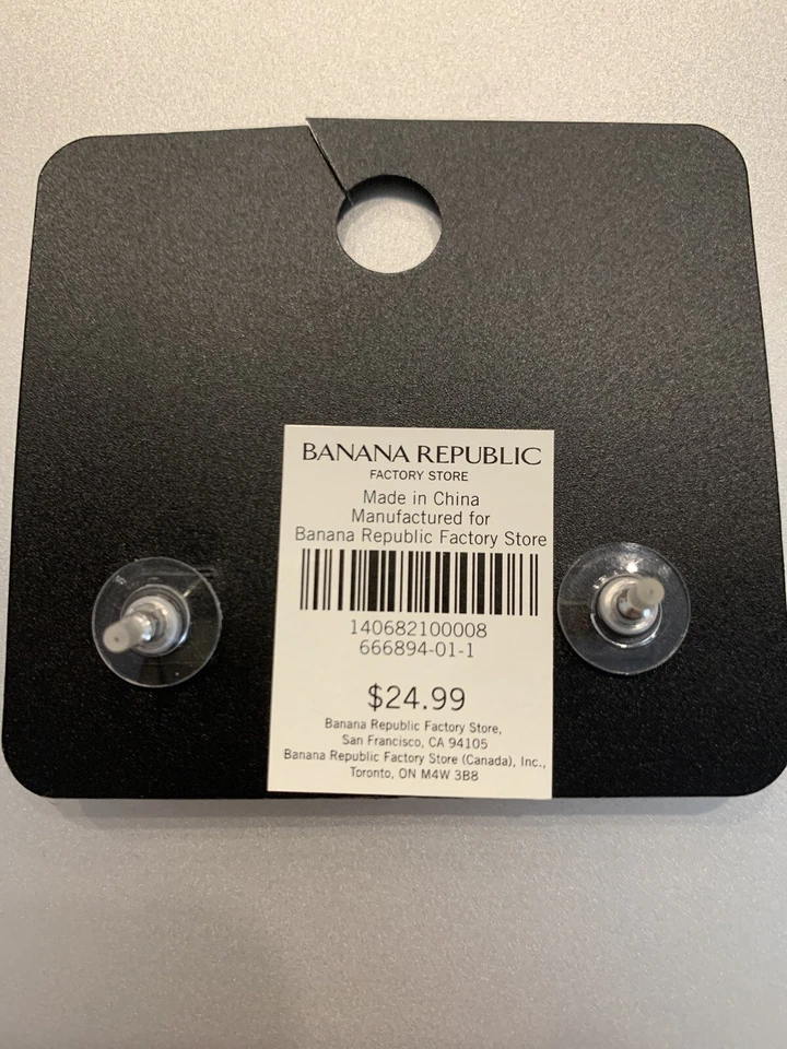 Brand New Banana Republic Silver Tone Earrings, Original Price $24.99 - Image 2 of 2