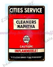 Estándar Oil Ciudades Servicio Limpiadores Nafta Auto Shop Metal Laño Letrero Placa Arte