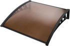 <!--F#f_0-->Window Awning Brown PC Panel with Black Bracket Outdoor Door Canopy Sun Shade Sh<!--F/-->