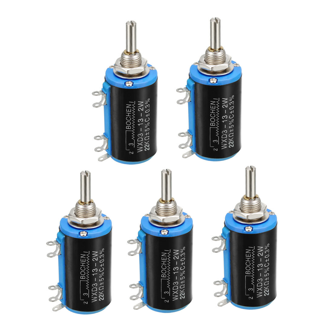 Single Turn Rotary Potentiometer Uxcell 5K Ohm Potentiometer With ...