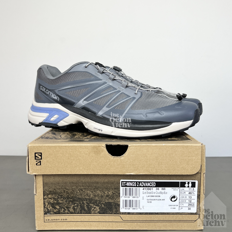 Salomon XT Wings 2 Advanced 413961 'Quiet Shade Silver Cloud' taglia 12 nuovo