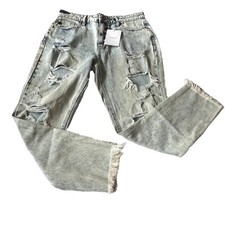 KanCan High Rise Frayed Ankle Skinny Destroyed Blue Stretch Jeans Womens 9 28L