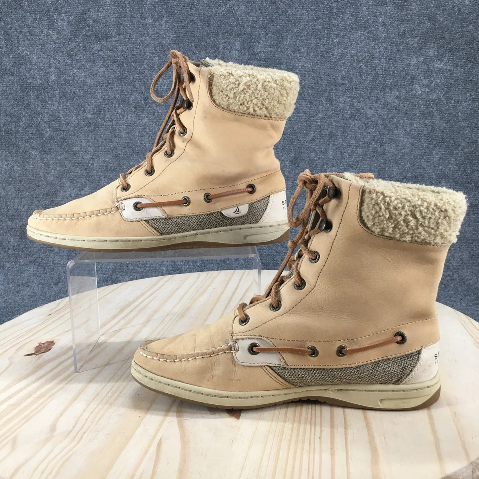 Sperry Top Sider Boots Womens 8.5 M Hikerfish Winter Snow Beige Leather 9173675 - Image 2 of 4