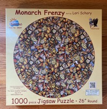 NEW Butterfly Jigsaw Puzzle Monarch Frenzy Round 1000 Piece Sealed Made in USA