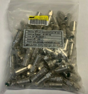 100 Corning RG6 Connettore Compressione F Cavo Coassiale 297829230578