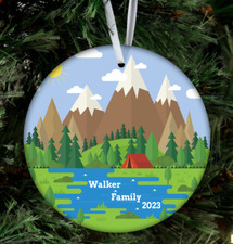 Camping Nature Lover Outdoorsy Family Custom Christmas Tree Ornament, Xmas 2023
