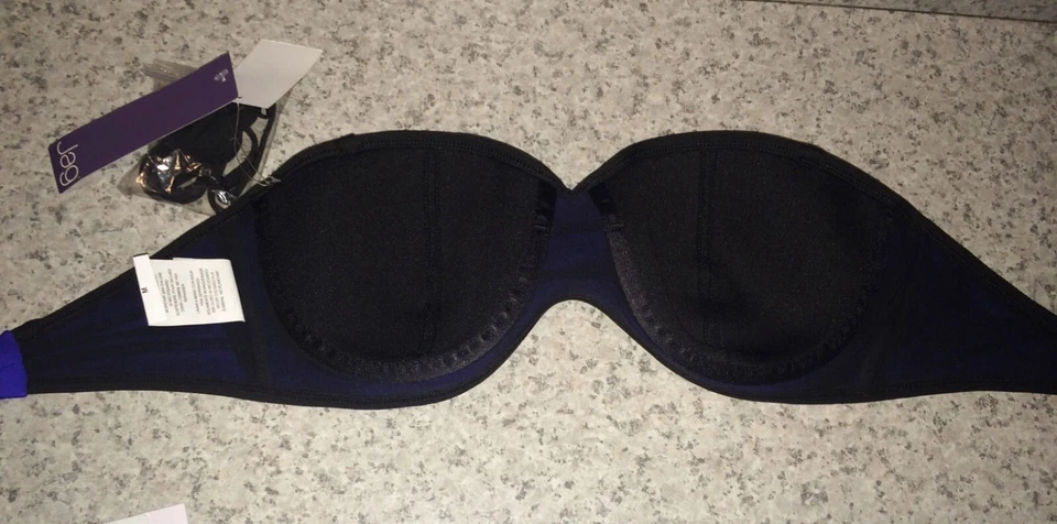 JAG Incanto Solids Sapphire Blue Black Trim 2 pc Swim Skirt Set NEW Womens S M - Image 3 of 4