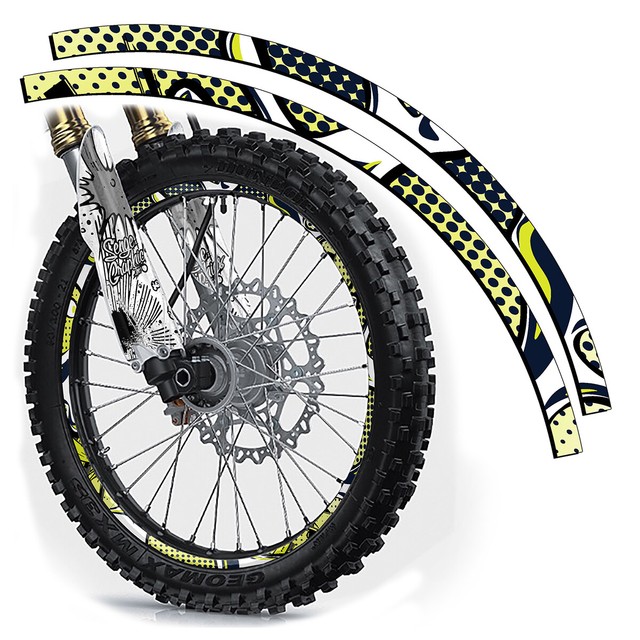 18 & 21 INCH DIRT BIKE RIM PROTECTORS WHEEL DECALS TAPE GRAPHICS