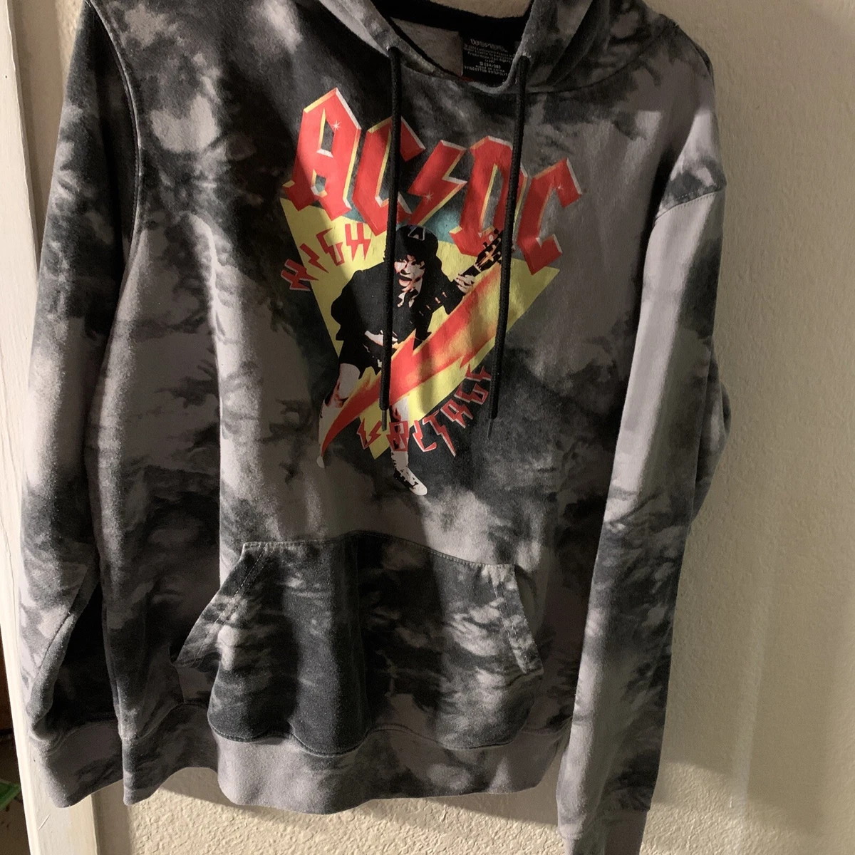 AC DC High Voltage Tie Dye hoodie sz S
