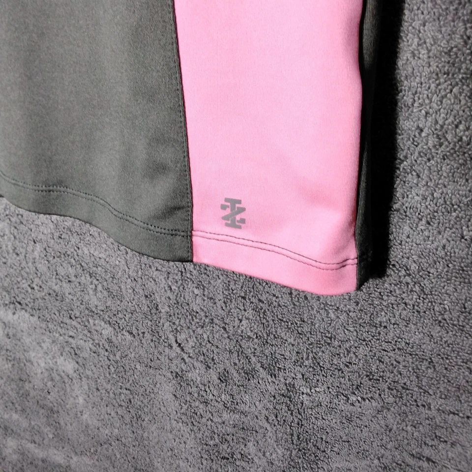 Camiseta sin mangas Izod Fitness para mujer talla M bloques de colores rosa gris sin mangas cremallera Foto 3 de 4