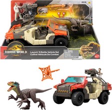 Mattel - Jurassic World: Rebirth Launch 'N Battle Vehicle Set New Toy Figure