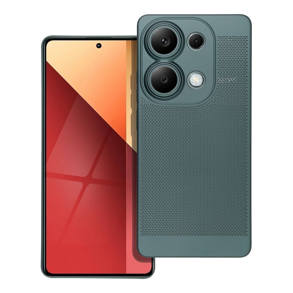 BREEZY CUSTODIA TRAFORATA BACK COVER SHELL GREEN PER XIAOMI REDMI NOTE 13 PRO 4G
