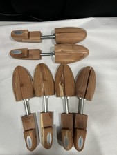 Lot of 3 Pairs BACHRACH Cedar Shoe Trees Men s Adjustable Wood Pre-Owned