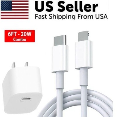 2pack iPhone 14 13 12 11 Pro Max Xs XR 8 7 6s Plus  Super Fast Charger Type C US