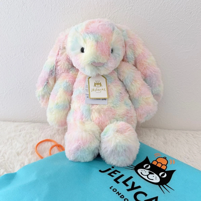 Jellycat Luxe Bunny Lazulia Plush toy rainbow rabbit With Dust Bag