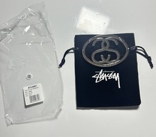 Stussy Carabiner Dog tag Keychain Ring Stainless Steel Authentic New