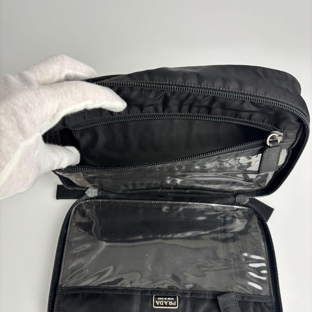 PRADA Makeup Pouch Multi Case Small Items Triangl… - image 12