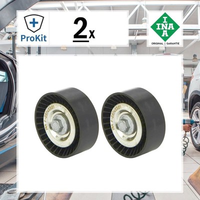 2x ORIGINAL  Ina Umlenk-/Führungsrolle, Keilrippenriemen passend für VW FOX