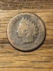 1873 Open 3 Indian Head Cent Penny About Good AG Or Good G Brown Original