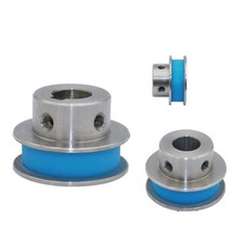 Polyurethane Stainless Steel Flat Synchronous Pulley Keyway Type  Rubber Wheel