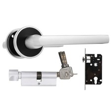 Aluminum European Style Durable Door Handle Front Back Lever Lock Cylinder TU