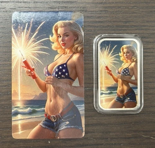 MILF Black Hand Bullion 1 Oz .999 Silver Color Art Bar + COA 499 Minted