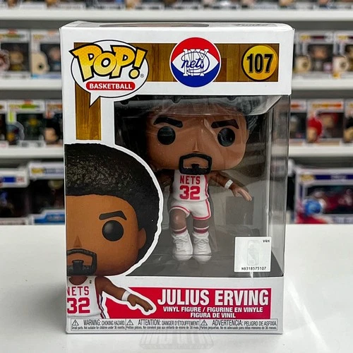 Funko Pop NBA Basketball NY Nets Julius Erving 107 Hardwood Classics Toy Figure