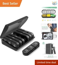 Smart 3x Daily Pill Dispenser - 7 Movable Vitamin Containers for On-the-Go