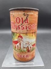 Early Rare Old Mission FlatTop Beer Can Pabst Los Angeles CA 107-37 Pbr Vintage 
