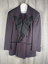 Hugo Boss Purple Black Tuxedo Jacket New Wool Made in Germany US Size 40R VTG