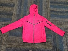Nike Tech Full Zip Red Fleece Windrunner Men's Sz L Stretch Hoodie Jacket