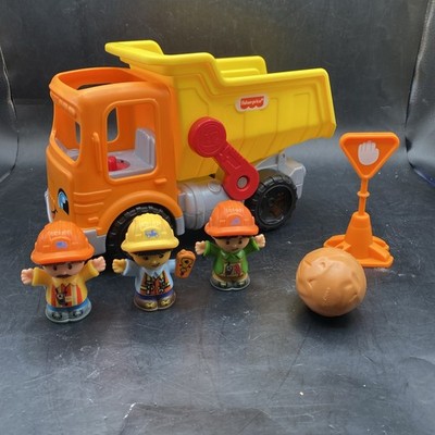 Little People Work Together Dump Truck & 3 Construction Figures Boulder Sounds