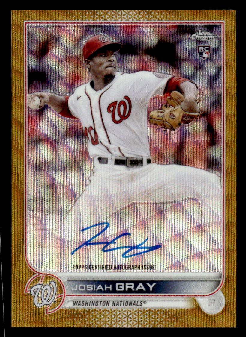 2022 Topps Chrome #RA-JG Josiah Gray Rookie Autographs Gold Wave Refractor #/50