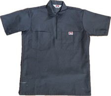 Ben Davis Vintage 90s 1/2 Zip Work Shirt Men's S Grey Workwear USA Short Sleeves