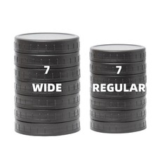 Bedgeta 14 Pack Black Plastic Mason Jar Lids with Silicone Rings, 7 Wide Mouth &