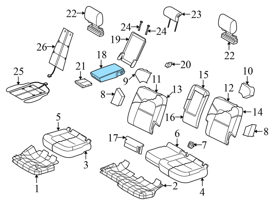 2014-2017 AUDI SQ5 - задний 2-й ряд подлокотник / подстаканник держатель 4L0883081M - Изображение 4 из 4