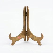 Vintage Brass Folding Plate Stand Easel Display Holder Foldable Decorative