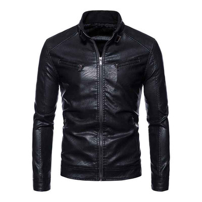 Men Black Real Bomber American Flight Jacket Faux Leather Jacket Men Gift