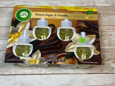 Air Wick 4-Pack Scented Oil Refills BROWN SUGAR & VANILLA New Sealed