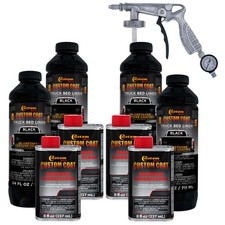 Bed Liner Custom Coat Black 0.875 Gal Urethane Spray-on Truck Kit Free Spray Gun