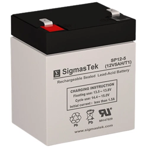 SigmasTek Battery Replacement for Universal UB1250 12V 5Ah, SLA AGM Rechargeable
