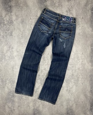 Y2K Evisu Donna Women s Flared Bootcut Blue Jeans Size W32 Stonewashed Japanese