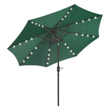 Villacera Patio Umbrella with Solar Lights 9FT Outdoor Umbrella Shade with 32