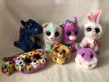 Lot of 7 TY beanie boos ALL NEW with tags Giselle purse Saffire Opal Sunday