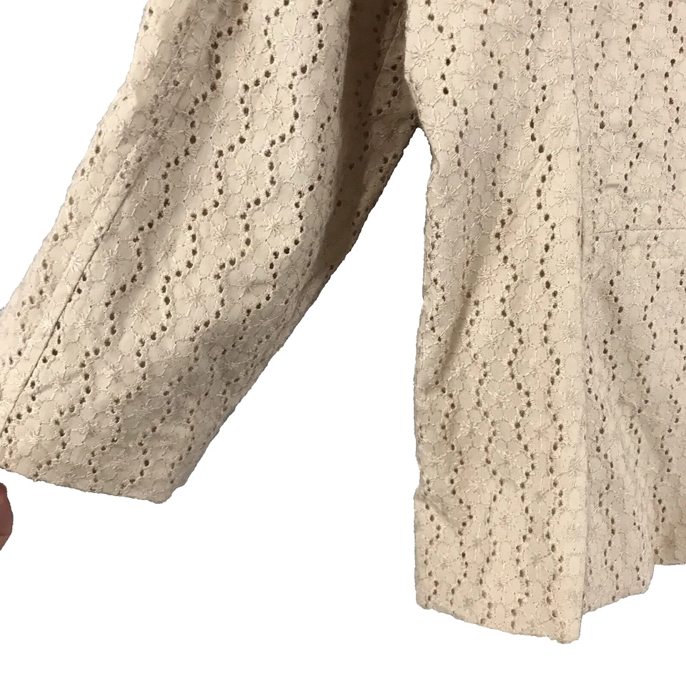 Nueva Chaqueta Frontier Primavera Rubor Desnudo Ojales Encaje Algodón Blazer Chaqueta Talla L Foto 4 de 4